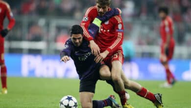 Mikel Arteta as a player for Arsenal against Bayern Munich