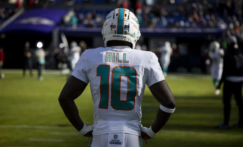 Tyreek Hill #10 of the Miami Dolphins