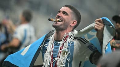 Rodrigo De Paul of Argentina celebrates after the FIFA World Cup Qatar 2022