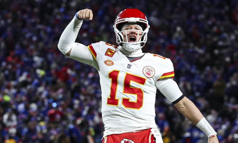 Patrick Mahomes #15 of the Kansas City