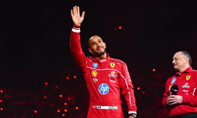 Lewis Hamilton of Great Britain and Scuderia Ferrari