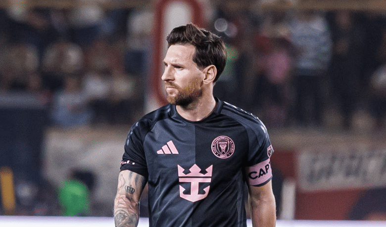 Lionel Messi of Inter Miami walks in the field during a friendly game between Universitario and Inter Miami at Estadio Monumental U Marathon on January 29, 2025 in Lima, Peru.