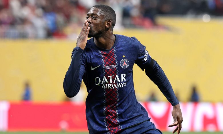 ATLANTA, GEORGIA - JULY 05: Ousmane Dembele #10 of Paris Saint-Germain celebrates scoring his team's second goal during the FIFA Club World Cup 2025 quarter-final match between Paris Saint-Germain and FC Bayern München at Mercedes-Benz Stadium on July 05, 2025 in Atlanta, Georgia.
