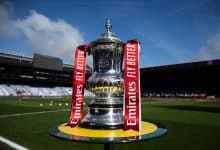 LONDON, ENGLAND - MARCH 1: A close up of FA Cup trophy displayed before the Emirates FA Cup Fifth Round match between Crystal Palace and Millwall at Selhurst Park on March 1, 2025 in London, England.