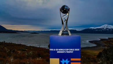 A view of the trophy of the FIFA U-20 World Cup Chile 2025