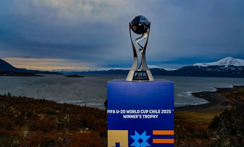 A view of the trophy of the FIFA U-20 World Cup Chile 2025