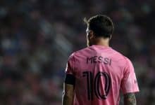 FORT LAUDERDALE, FLORIDA - OCTOBER 24: Lionel Messi #10 of Inter Miami CF looks on during the 2025 MLS Cup Playoff match between Inter Miami CF and Nashville SC at Chase Stadium on October 24, 2025 in Fort Lauderdale, Florida.